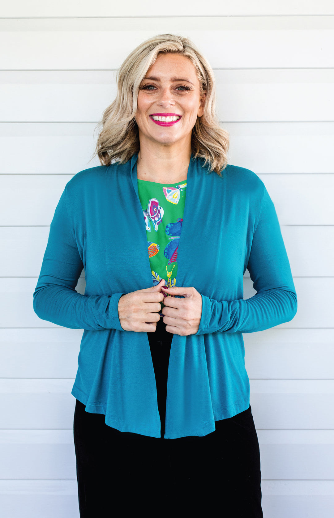 Bella Bamboo Cardie long sleeve in jewel