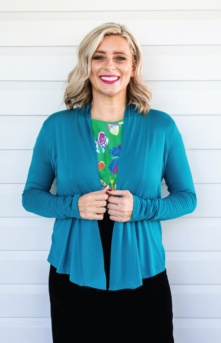 Bella Bamboo Cardie long sleeve in jewel