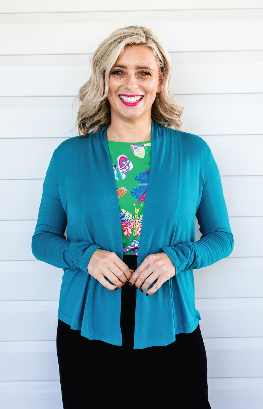 Bella Bamboo Cardie long sleeve in jewel