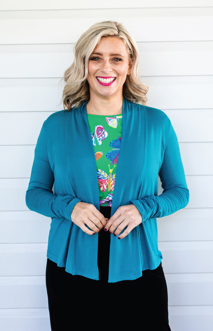 Bella Bamboo Cardie long sleeve in jewel