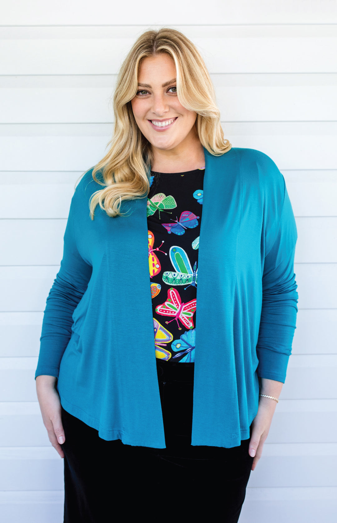 Bella Bamboo Cardie long sleeve in jewel