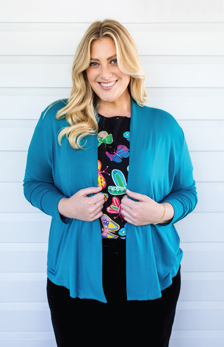 Bella Bamboo Cardie long sleeve in jewel