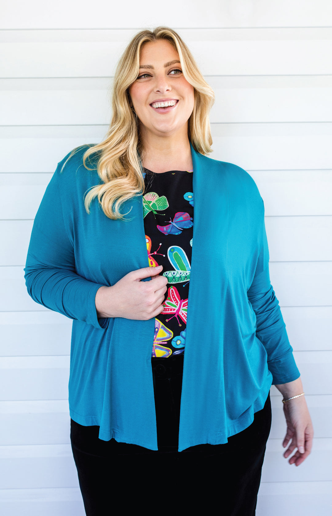 Bella Bamboo Cardie long sleeve in jewel