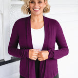 Bella Bamboo Cardie long sleeve in mulberry