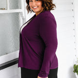 Bella Bamboo Cardie long sleeve in mulberry