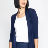 Bella Bamboo Cardie 3/4 sleeve in navy