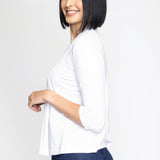 Bella Bamboo Cardie 3/4 sleeve in vanilla
