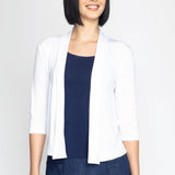 Bella Bamboo Cardie 3/4 sleeve in vanilla