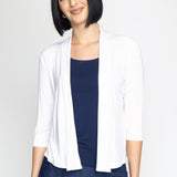 Bella Bamboo Cardie 3/4 sleeve in vanilla