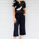 Bianca Linen Culotte in black