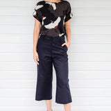 Bianca Linen Culotte in black