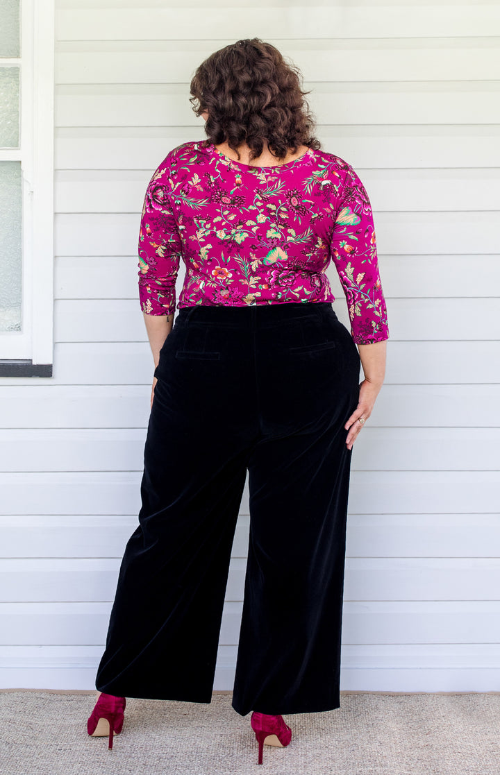 Bianca Pant in black velvet