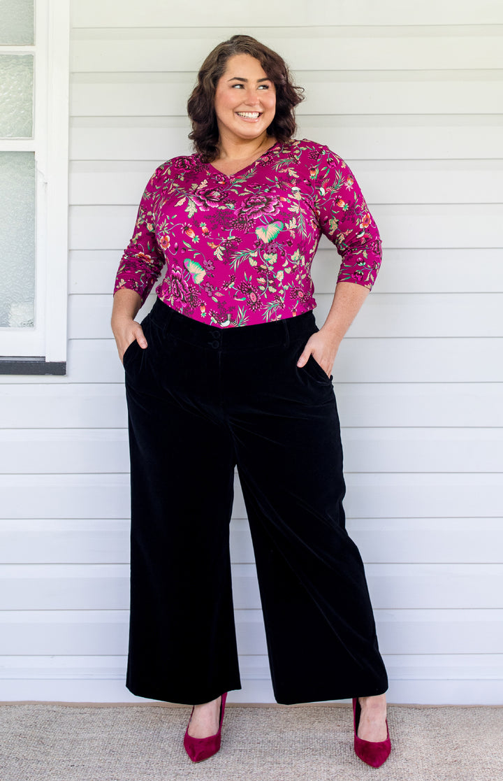 Bianca Pant in black velvet