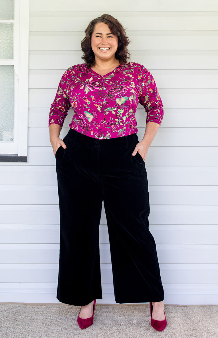 Bianca Pant in black velvet