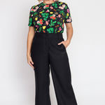 Maiocchi Bianca Pant in black – high-waisted linen straight-leg trousers with tailored fit