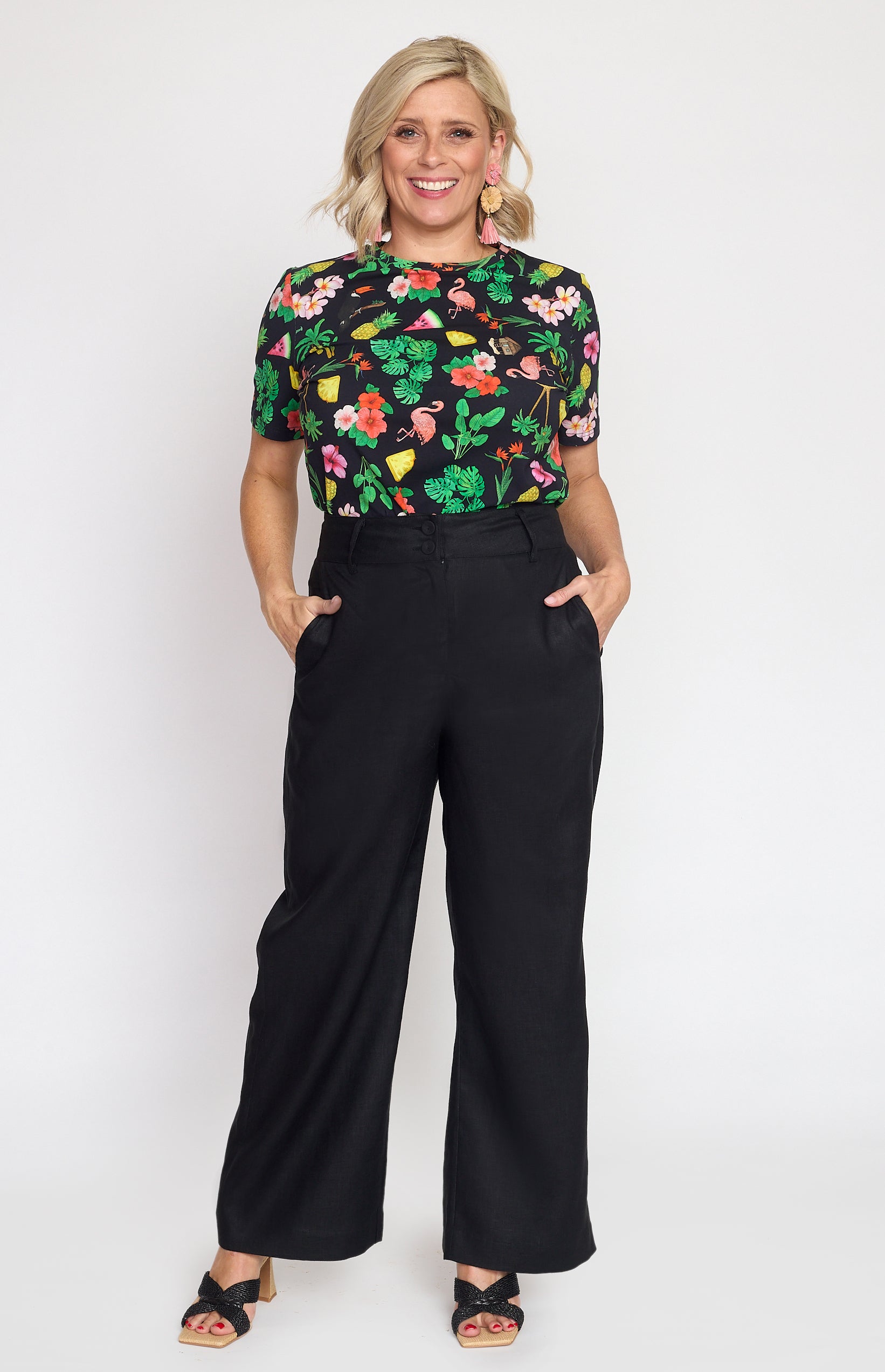 Best-selling Bianca Pant in black - perfect for work to weekend - by Maiocchi