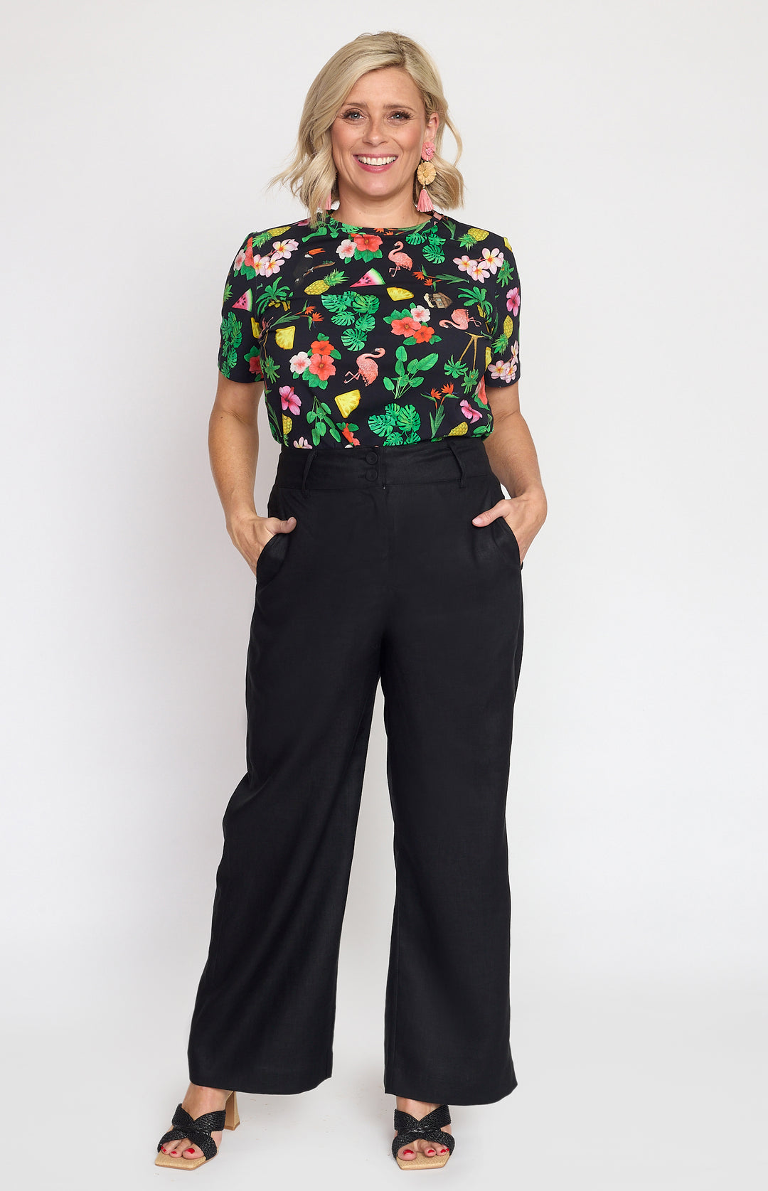 Best-selling Bianca Pant in black - perfect for work to weekend - by Maiocchi