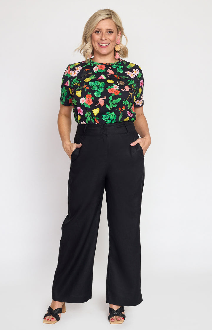 Best-selling Bianca Pant in black - perfect for work to weekend - by Maiocchi