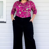 Statement black velvet pant by Maiocchi – perfect for evening events and special occasions