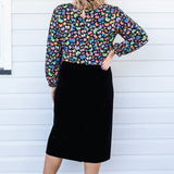 Bianca Skirt in black velvet