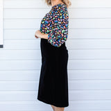 Bianca Skirt in black velvet