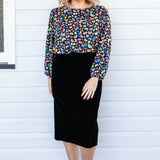 Bianca Skirt in black velvet