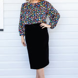Bianca Skirt in black velvet