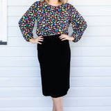 Bianca Skirt in black velvet