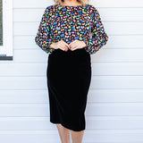 Bianca Skirt in black velvet