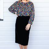 Bianca Skirt in black velvet