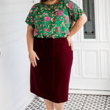 Bianca Skirt in wine velvet