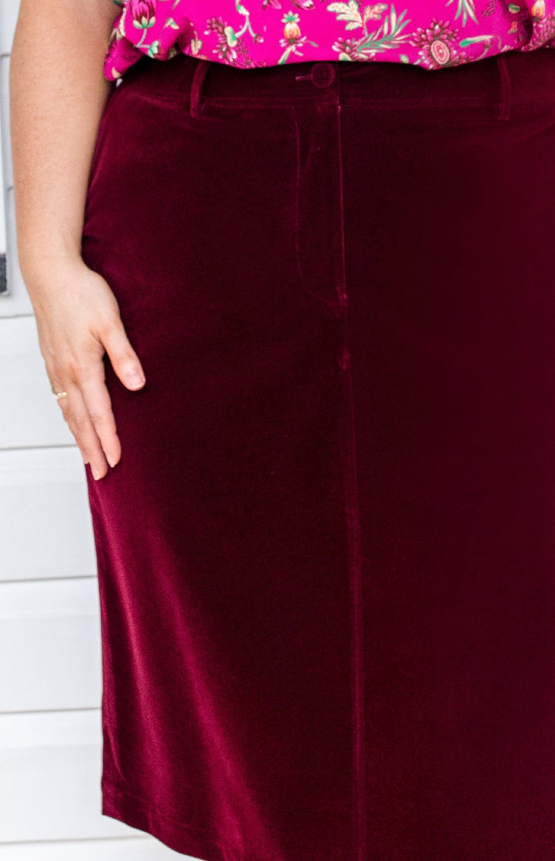 PRE-ORDER Bianca Skirt in wine velvet