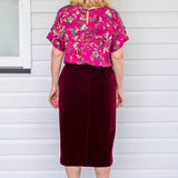 Bianca Skirt in wine velvet