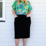Bianca Skirt in black velvet