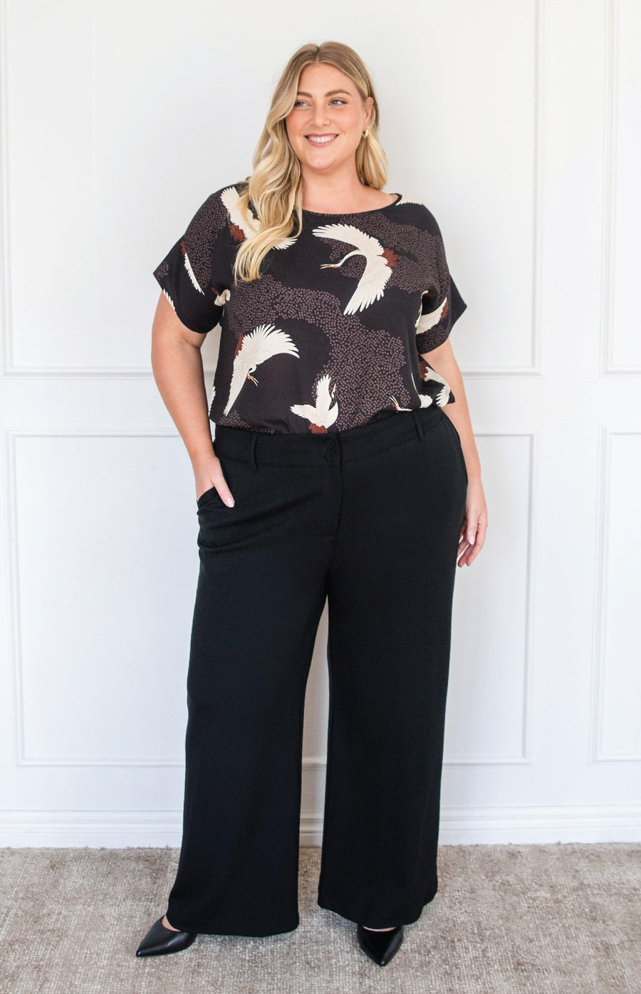 Bianca Slim Ponte Pant in Black