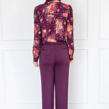 Bianca Slim Ponte Pant in mulberry