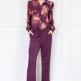 Bianca Slim Ponte Pant in mulberry