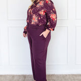 Bianca Slim Ponte Pant in mulberry