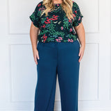 Bianca Slim Ponte Pant in petrol