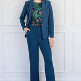 Bianca Slim Ponte Pant in petrol