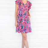 Bilinga Mini Dress in folk fairytale pink