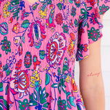 Bilinga Mini Dress in folk fairytale pink