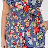 Blossom Dress in peach blossoms