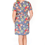 Blossom Dress in peach blossoms