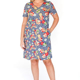 Blossom Dress in peach blossoms