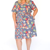 Blossom Dress in peach blossoms