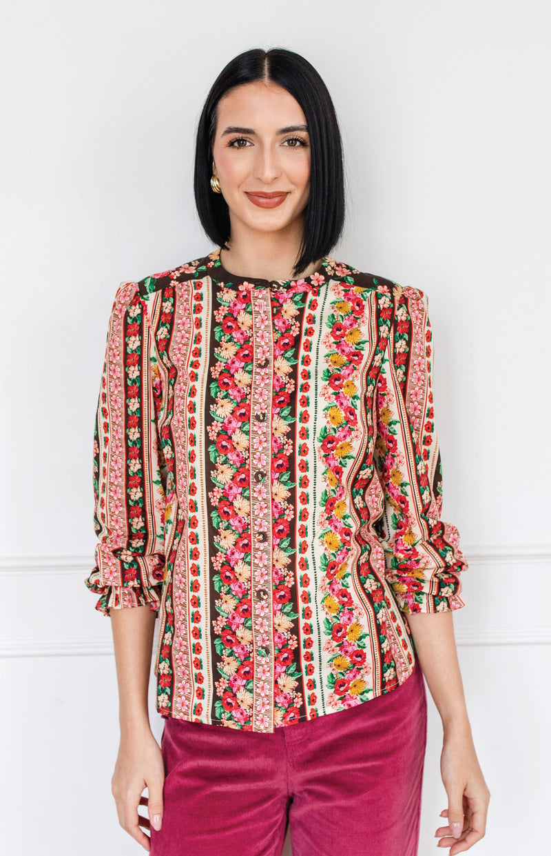 Carrie Blouse in charmed stripe