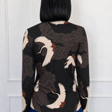 Holiday Tee Long Sleeve in poetry in motion black