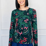 Holiday Tee Long Sleeve in enchanted petrol