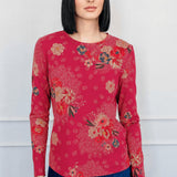 Holiday Tee Long Sleeve in leading lady rose